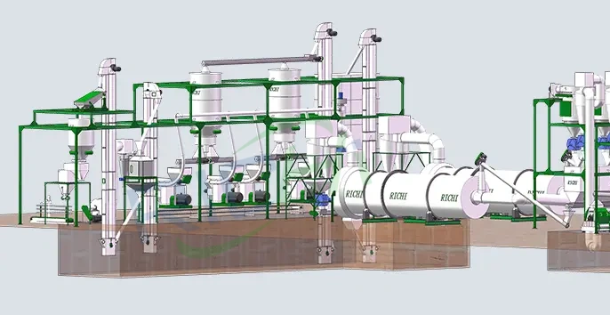 0.5-100 T/H biomass pellet production line