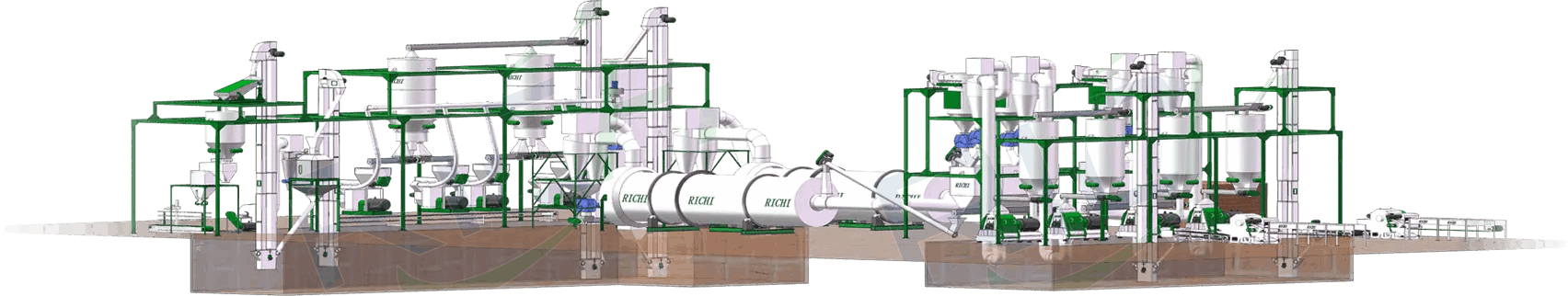 0.6–100 T/H wood pellets production line flowchart