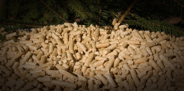 Golden straw pellet produced by the straw pellet production line