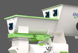 Biomass pellet machine feed inlet enlargement design