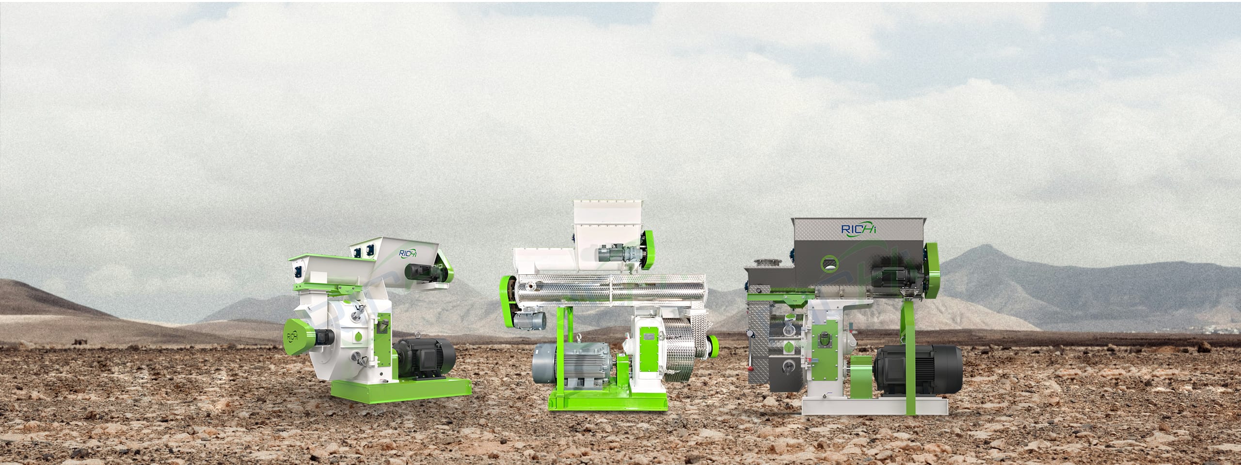 Biomass pellet machines for various applications and multiple models.