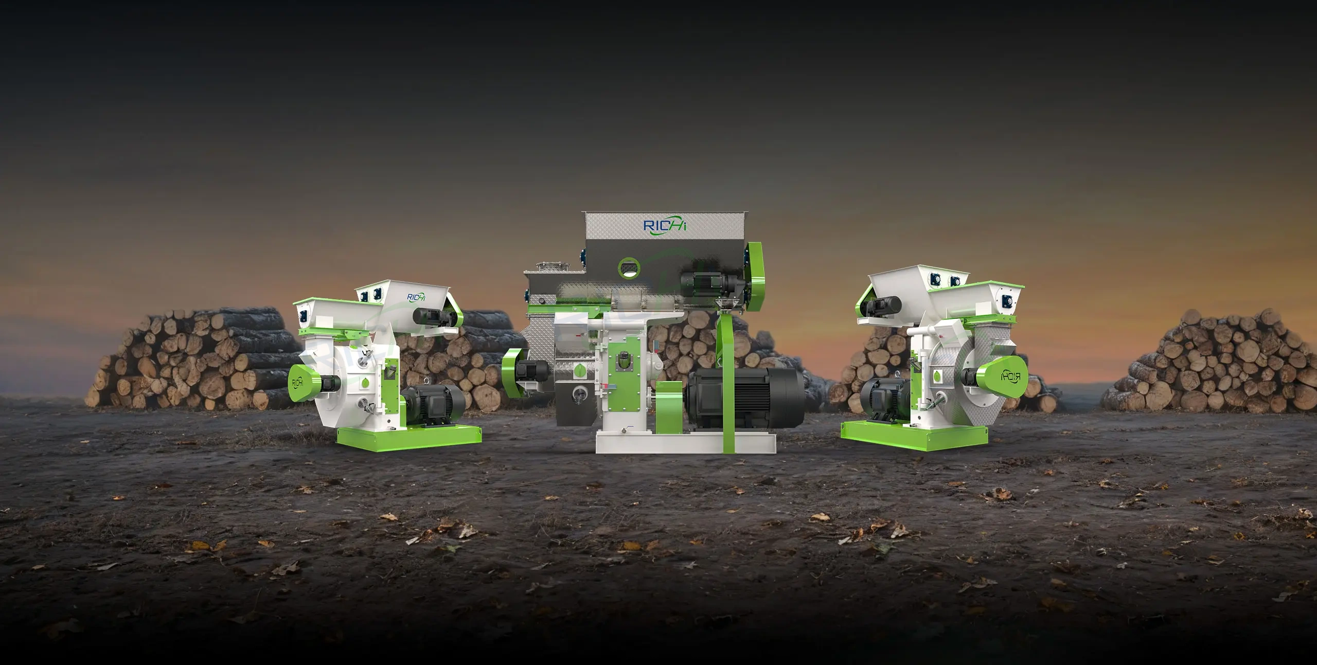 Different models of wood pellet machines