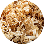 Fluffy, soft wood shavings tangled together