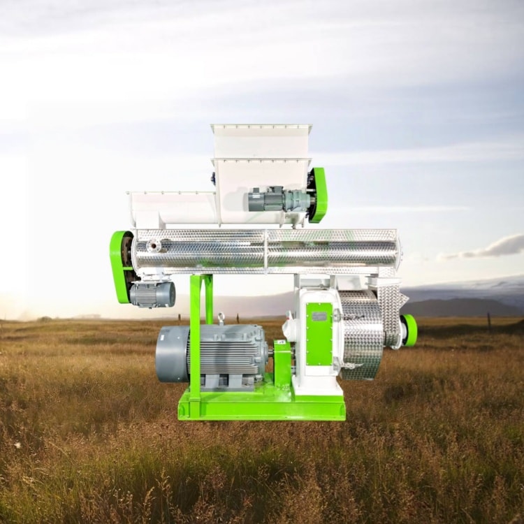 Grass-pellet-mill-against-a-grassy-backdrop