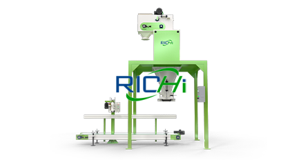 Fully automated grass pellet baler with scale inside.