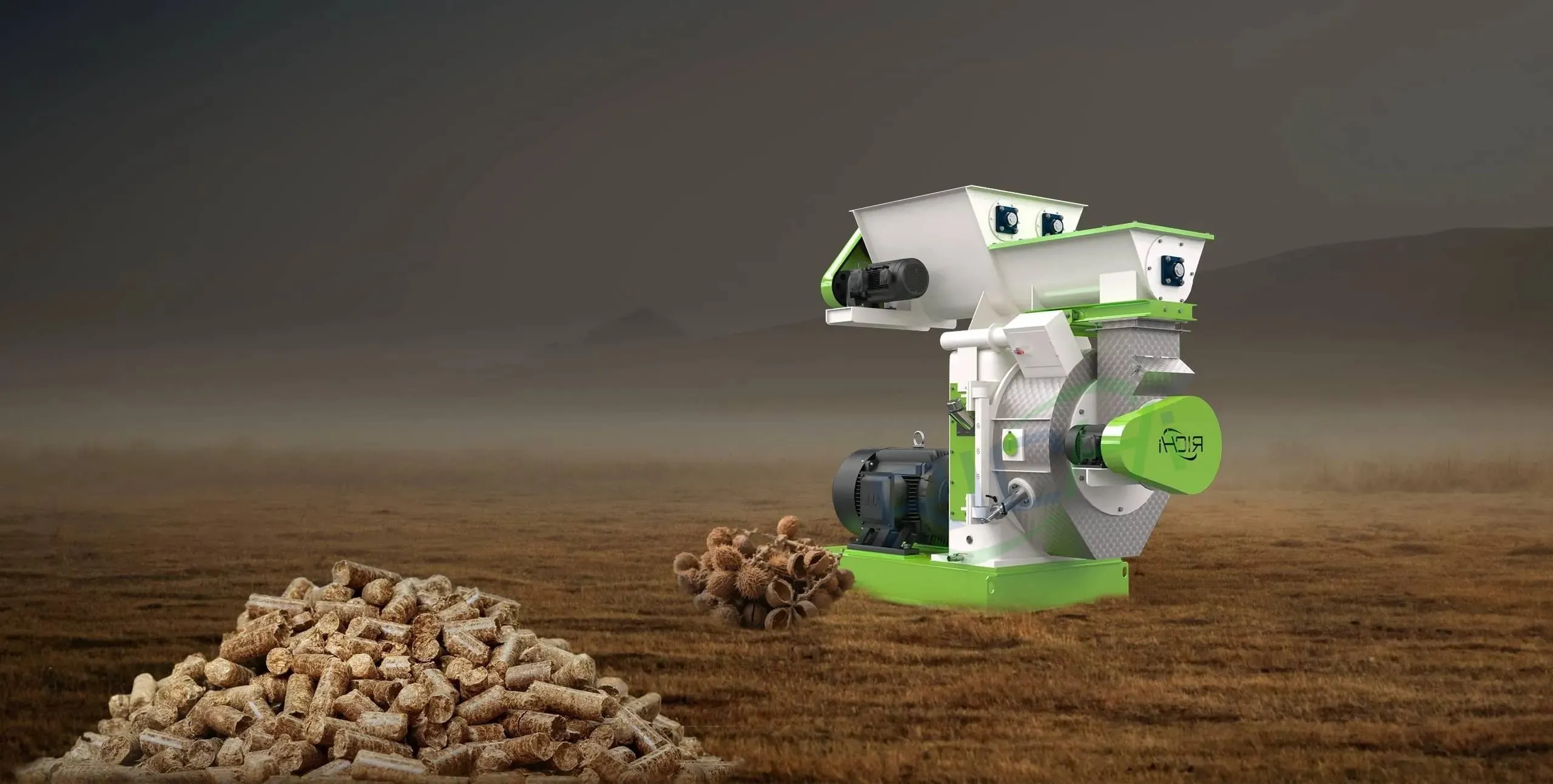 Husk pellet machine and husk pellets
