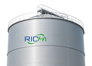 Large-capacity stainless steel biomass pellet temporary storage bin