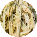 A pile of sugarcane bagasse