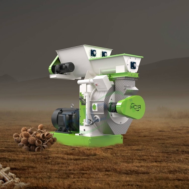 Husk pellet machine and husk materials