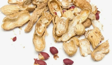 Peanut shells after removing the kernels