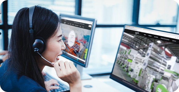 Customer inquiries are addressed by sales personnel.