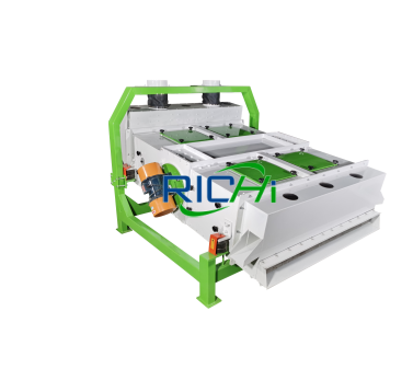 Cleaning screen for impurities in the shell material.