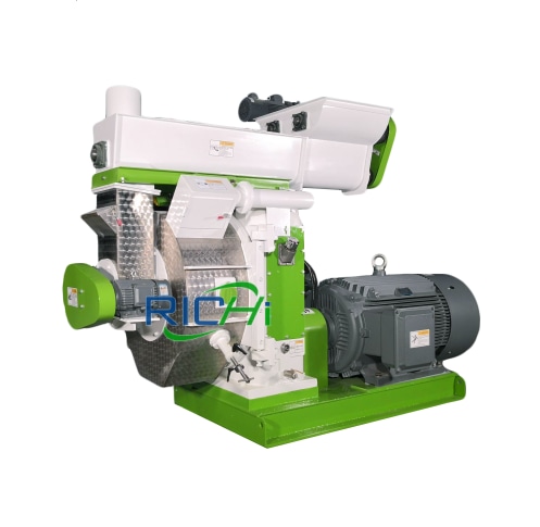 Side view of a conventional husk pellet machine