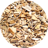 Small-diameter wood pieces after crushing