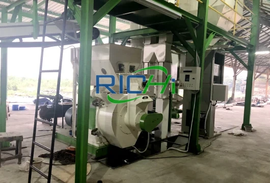 rice husk pellet machine in the production line 