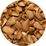 Broken almond shells