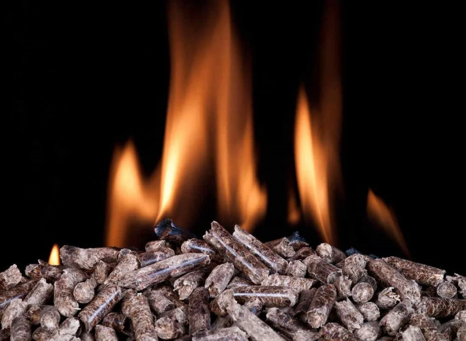 EFB pellets are burning