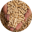 Mixed straw pellets in hand