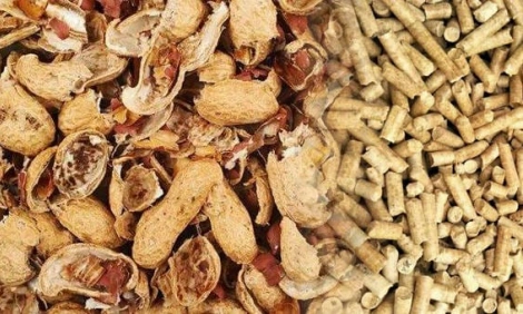 peanut shells and peanut shell pellets