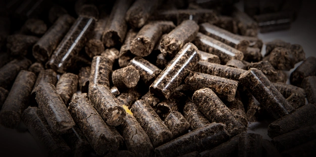 Finished EFB pellets piled together