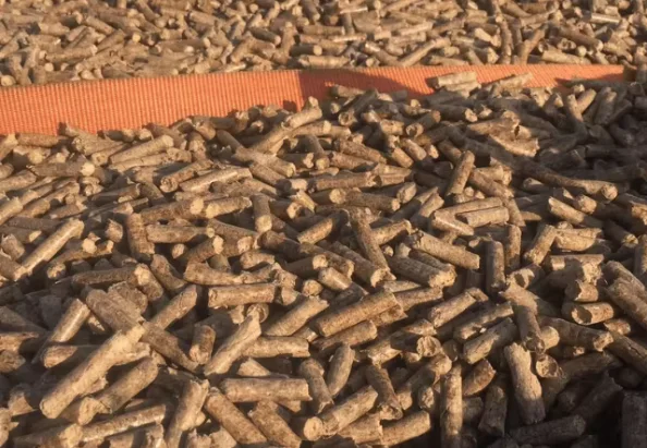 coffee husk pellets piled toghter